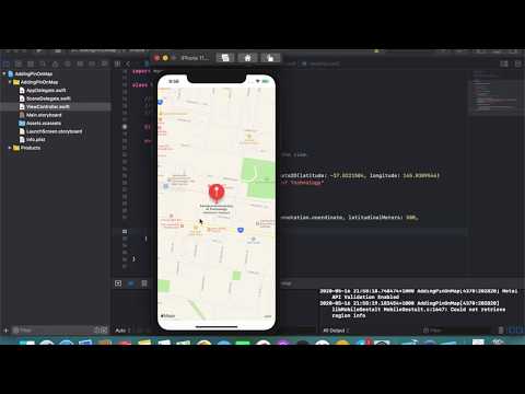 iOS Tutorial - Adding annotation (pin) on Map with title and subtitle