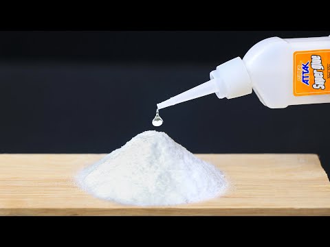 Súper pegamento y bicarbonato de sodio ! Vierta pegamento en bicarbonato de sodio te sorprenderás