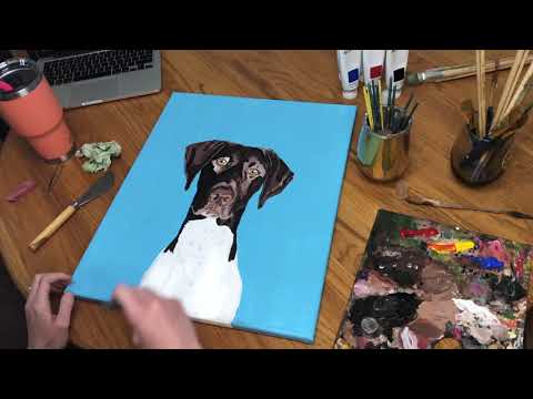 German Shorthaired Pointer Painting Time-lapse