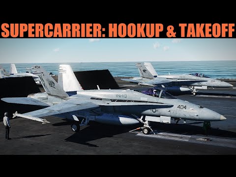 Supercarrier: FA-18C Taxi, Hookup, Launch & Departure Tutorial | DCS WORLD