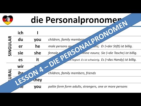 German Personal pronouns - Learn German (Lesson 4) - Complete A1-B1 Course - die Personalpronomen