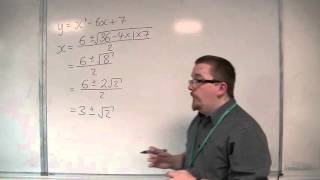 OCR MEI Core 1 3.11 Sketching y = x^2 - 6x + 7 using the Quadratic Formula