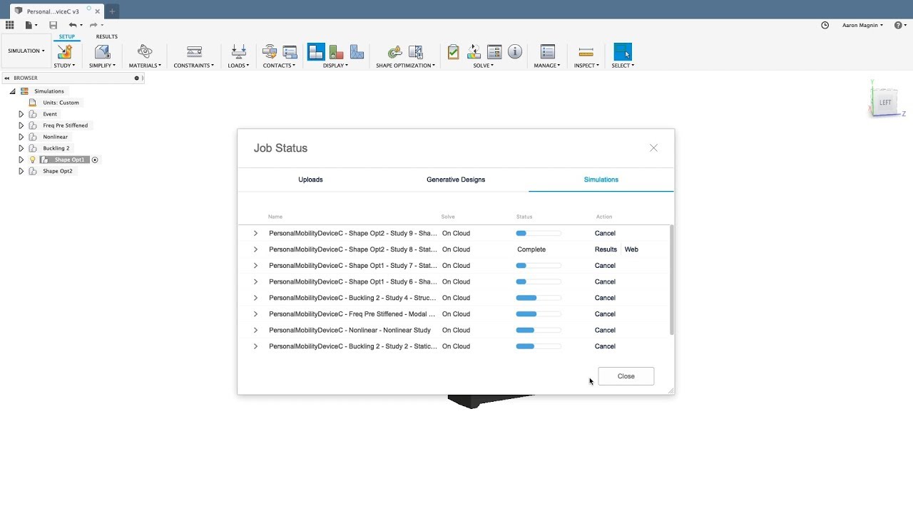 Fusion 360 cloud simulation features
