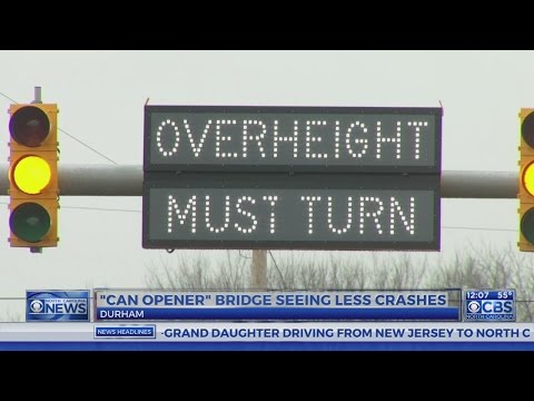 Durham’s ‘can opener’ bridge still ripping tops off trucks, just at a lower rate