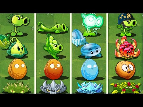 Random 4 Mix Team Plant PEA x PULT x NUT x TRAP - Who Will Win? - PvZ 2 Team Plant Battlez