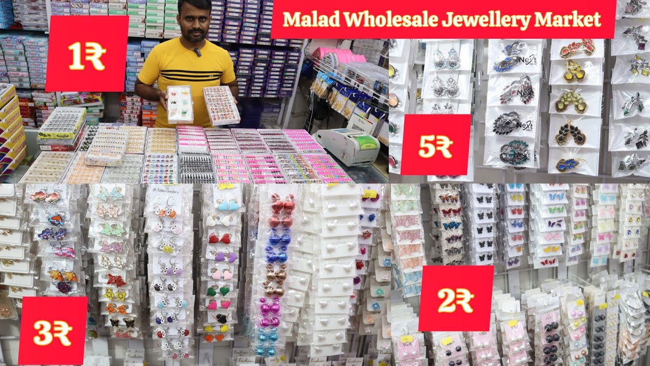 Malad Wholesale Earrings Market 1rs / Biggest Jewellery Market in Mumbai/ Payal Immitation Jewellery