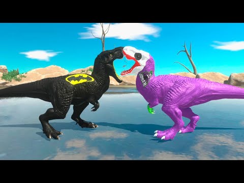 BATMAN VS JOKER T REX DEATH RUN - Animal Revolt Battle Simulator