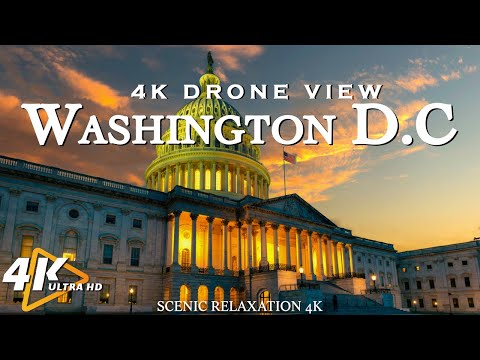 WASHINGTON D.C 4K drone view • Amazing Aerial View Of Seattle| Relaxation film with calming music