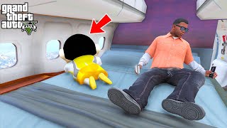 Shinchan and Franklin Taking off From Los Santos in Private Plane in GTA 5! (First Flight Part 2)