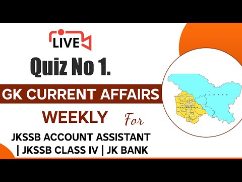 7 PM Current Affair LIVE WEEKLY QUIZ 2020 | ANSWER NOW FOR jkssb, Account Assistant jk bank class iv