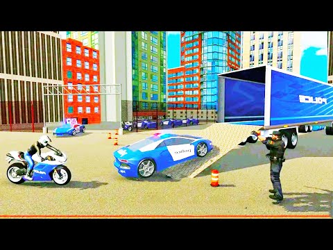 US Police Multi Level Car Transporter Truck 2020 SPORT Car Delivery Android gameplay 2020