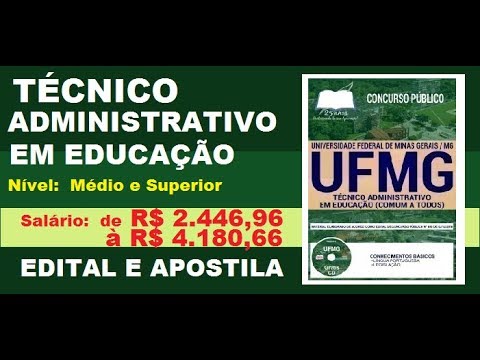 Edital Apostila Concurso UFMG MG 2019 Técnico Administrativo em Educação