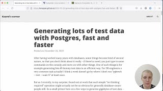5mins of Postgres E50: Using pgbench to load data faster, and the random_normal function in PG16