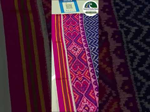 Pink Selari Border Blue Lehriya Motifs Single Ikat Patola Saree 8 Ply Sil