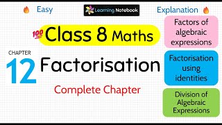 Class 8 Factorisation | Class 8 maths chapter 12 factorisation