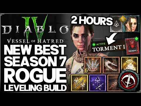 Diablo 4 - New Best Rogue Leveling Build - Season 7 FAST Level 1 to 60 - Easy Endgame Guide!