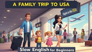 Family Trip to USA 🇺🇸 | Easy English Conversation Practice for Beginners | Simple English Talk