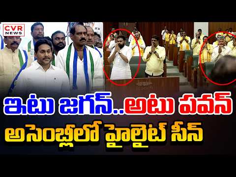 YS Jagan In Assembly Exclusive Visuals || ఇటు జగన్.. అటు పవన్.. అసెంబ్లీలో హై లైట్ సీన్ || CVR News