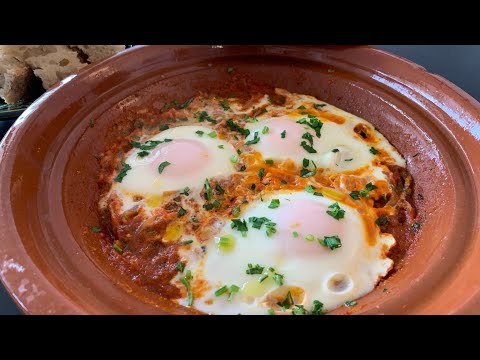Moroccan eggs in tomato sauce