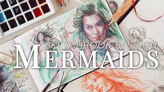 Sketchbook Session ✦ Mixed Media Mermaids & Portraits ✦ Primatek Watercolor Palette