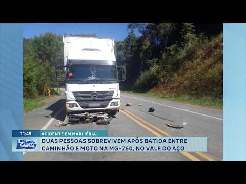 Marliéria: Duas pessoas sobrevivem após colisão na MG-760.