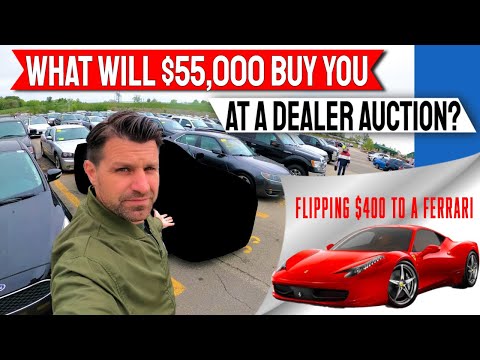 Going to a Dealer Auction with $55,000 - Flipping $400 to a Ferrari