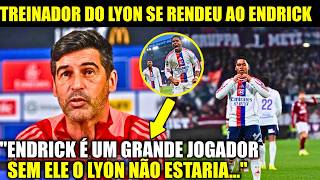 🚨NOSSA! OLHA COMO O TREINADOR DO LYON REAGIU AO SHOW DO ENDRICK CONTRA O PSG!