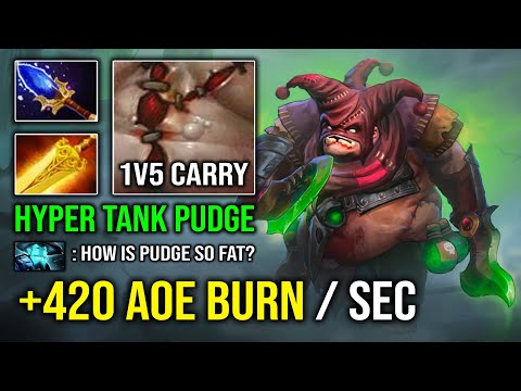 WTF +420 Radiance Burn Per Second 1v5 Mid Pudge Insane Magnet Hook 7.32e Dota 2