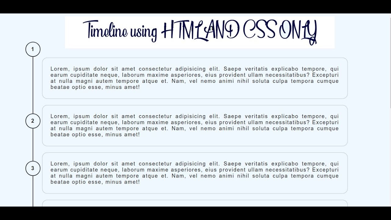Simple Timeline using HTML AND CSS ONLY