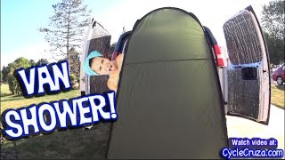 How To Shower from Van | Portable Shower - Water Pump - Hot Water Heater | Bug Out Van Build