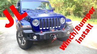 Rugged Ridge Bumper & Warn EVO 10S Winch Installation On Jeep JL Wrangler!
