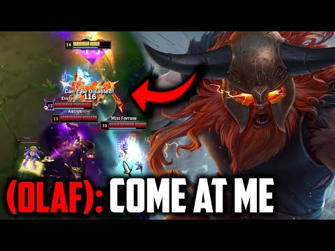 THIS OLAF BUILD TURNS HIM INTO A 1v5 BRAINLESS TOP LANER🔥 (TRY TRIED TO 1v5 ME😂) - League of Legends