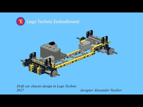 Lego Technic building instruction RC drift car chassis