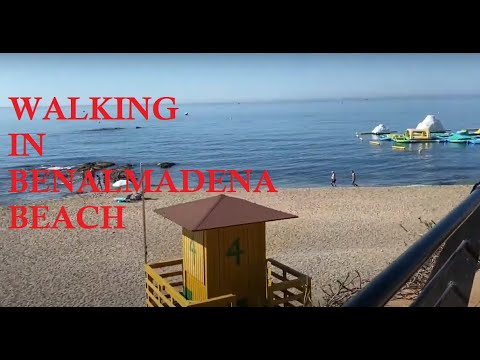 Walking in Benalmadena Beach in Málaga Spain