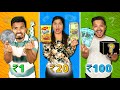 Surviving In 1 to 100 Rupees For 24 HOURS!!!