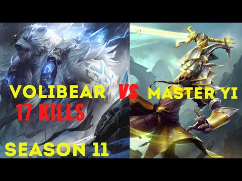 Volibear jungle vs master yi  season 11 League of legends gameplay