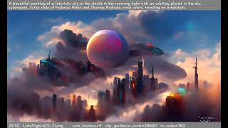 Disco Diffusion - Cloud City 4 - In the style of Federico Pelat and Thomas Kinkade