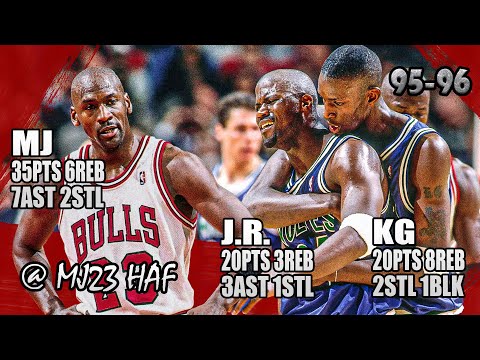 Michael Jordan vs Kevin Garnett & Isaiah Rider Highlights (1996.02.27)-75p all, Schooling KG and JR!