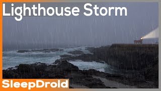 ►Rain: 10 hours of Lighthouse Cliff Seaside Storm Sounds for Sleeping. Ocean Wave Sea Storm (Lluvia)