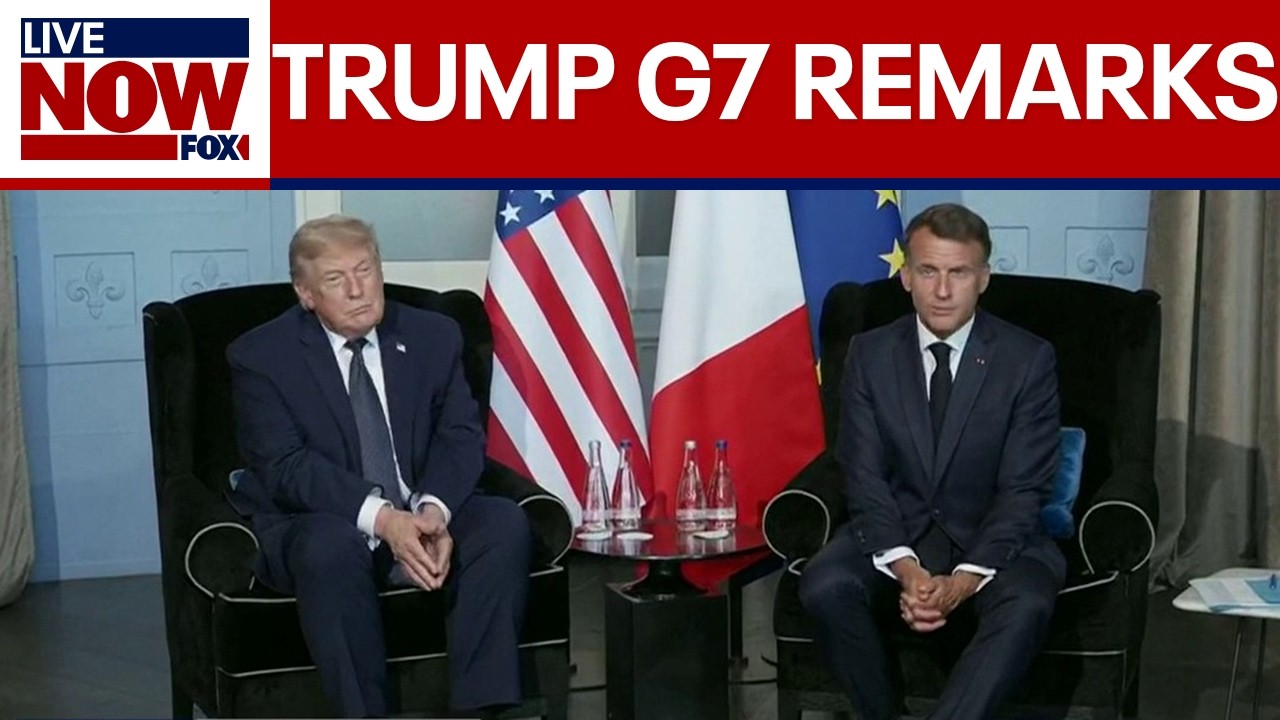 President Trump participates in bilateral meeting with France's Macron at G7 Summit
