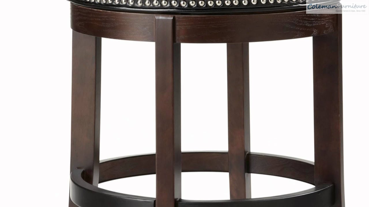 Tavern Black Leather Swivel Counter Stool from Sunpan Coleman Furniture