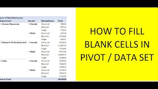 How to FILL BLANK cells in PIVOT & Data Set