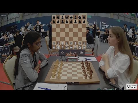 FIDE Grand Swiss 2025;Day3 Vaishali Rameshbabu vs Olga Badelka