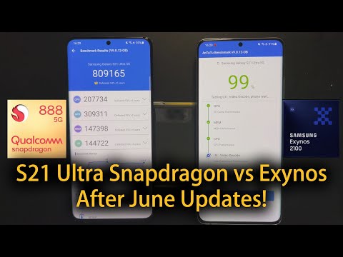 Exynos 2100 vs Snpadragon 888 S21 Ultra Benchmark Test after June Updates!