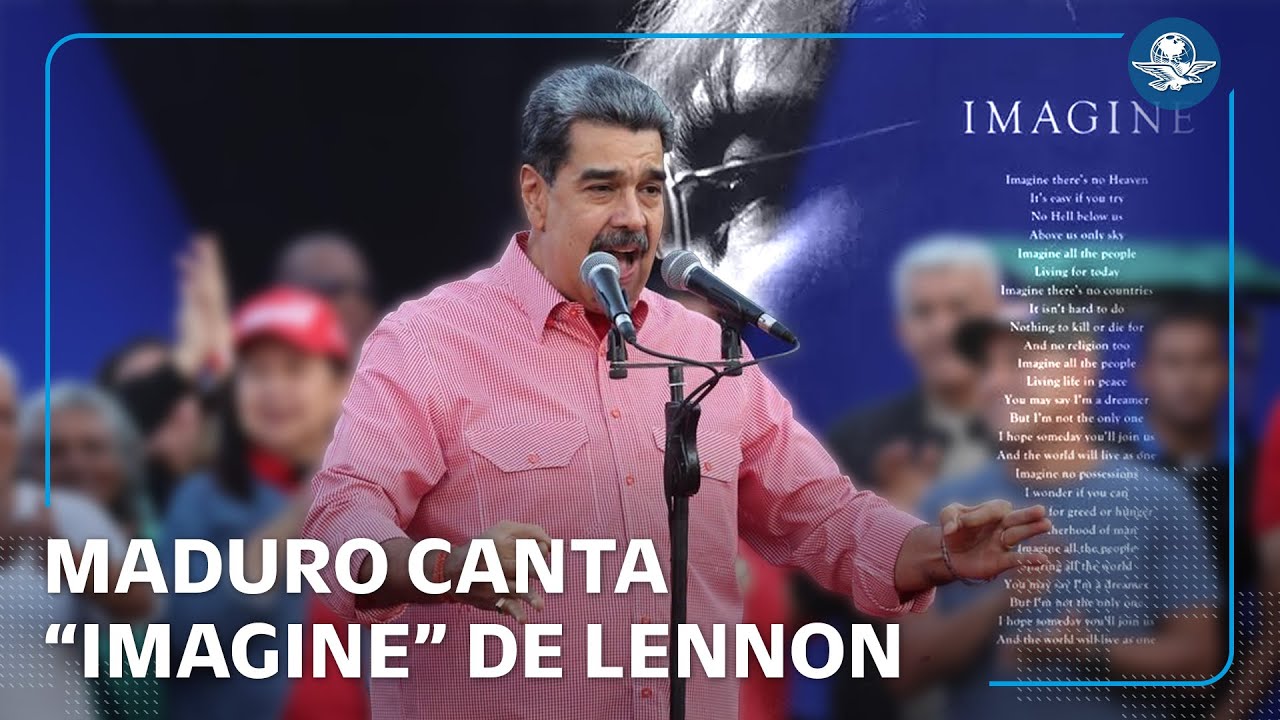Maduro canta "Imagine" en acto político en Caracas y denuncia amenazas de EU