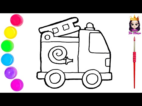 🚒 COMO DESENHAR UM CAMINHÃO DE BOMBEIROS | CAMINHÃO DE BOMBEIRO | CARRO DESENHO | DESENHO DE PINTAR