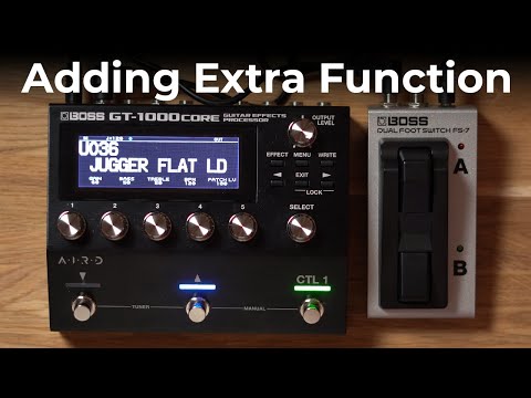 BOSS GT-1000 CORE External Foot Switch Setup - Tutorial