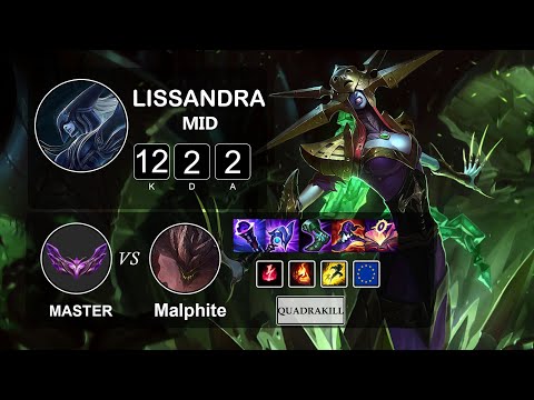Mid Lissandra vs Malphite - LOL EUW Master Season 12 Patch 12.2