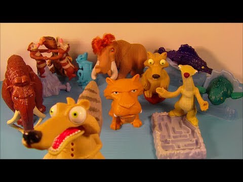 2005 ICE AGE 2 THE MELTDOWN SET OF 10 BURGER KING COLLECTORS MOVIE TOY'S VIDEO REVIEW