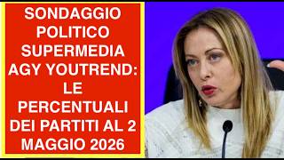 SONDAGGIO POLITICO SUPERMEDIA AGY YOUTREND: LE PERCENTUALI DEI PARTITI AL 2 MAGGIO 2026
